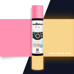 TeckWrapCraft - Glow in the Dark - Vinyle Adhésif Phosphorescent - Rose - 1,5 m