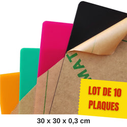 Creality - 10 Plaques Acryliques Mattes (Frosted Acrylic Sheets) - 30 x 30 cm - 3 mm