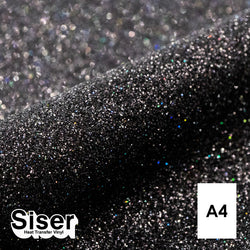 Siser - Glitter Flex - Feuille A4 Thermocollant - (G0093) Noir Galaxie Pailleté - 20 x 30 cm