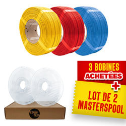 Pack Refill AzureFilm - Couleurs Primaires - 3x PLA + 2x Masterspool
