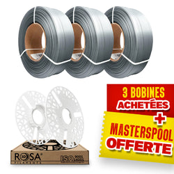 Pack Refill Rosa3D - PLA Starter Gris x3 + Masterspool Offerte