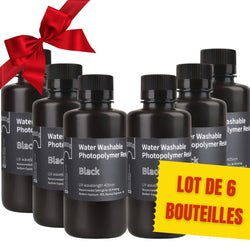 Pack ELEGOO - 6x Résine Water Washable - Noir (Black) - 1 kg