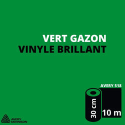 AVERY 500 - Vinyle Adhésif - Vert Gazon Brillant - 30 cm x 10 m