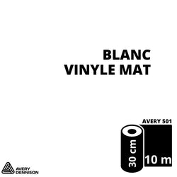 AVERY 500 - Vinyle Adhésif - Blanc Mat - 30 cm x 10 m
