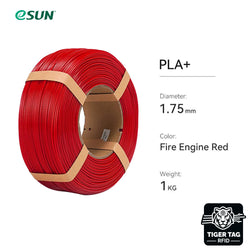 eSun - PLA+ - Rouge Pompier (Fire Engine Red) - 1,75 mm - 1 kg Refill avec RFID TigerTag