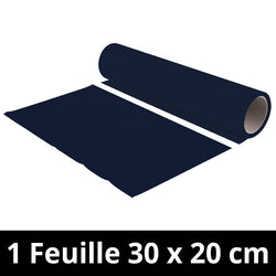 Chemica - Upperflock - Bleu Marine (Navy Blue) - Feuille 30 cm x 20 cm